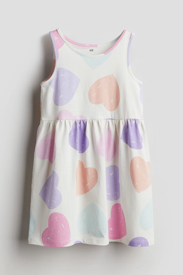 

Хлопковое платье с рисунком H&M, белый