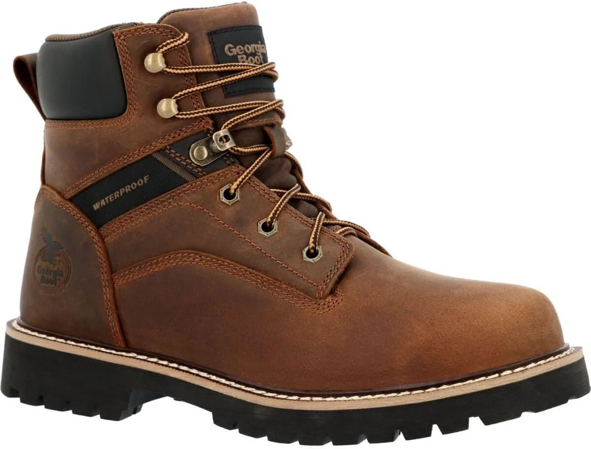 Самые водонепроницаемые ботинки Georgia Boot Men's Core 37 имеют стальной носок, коричневый