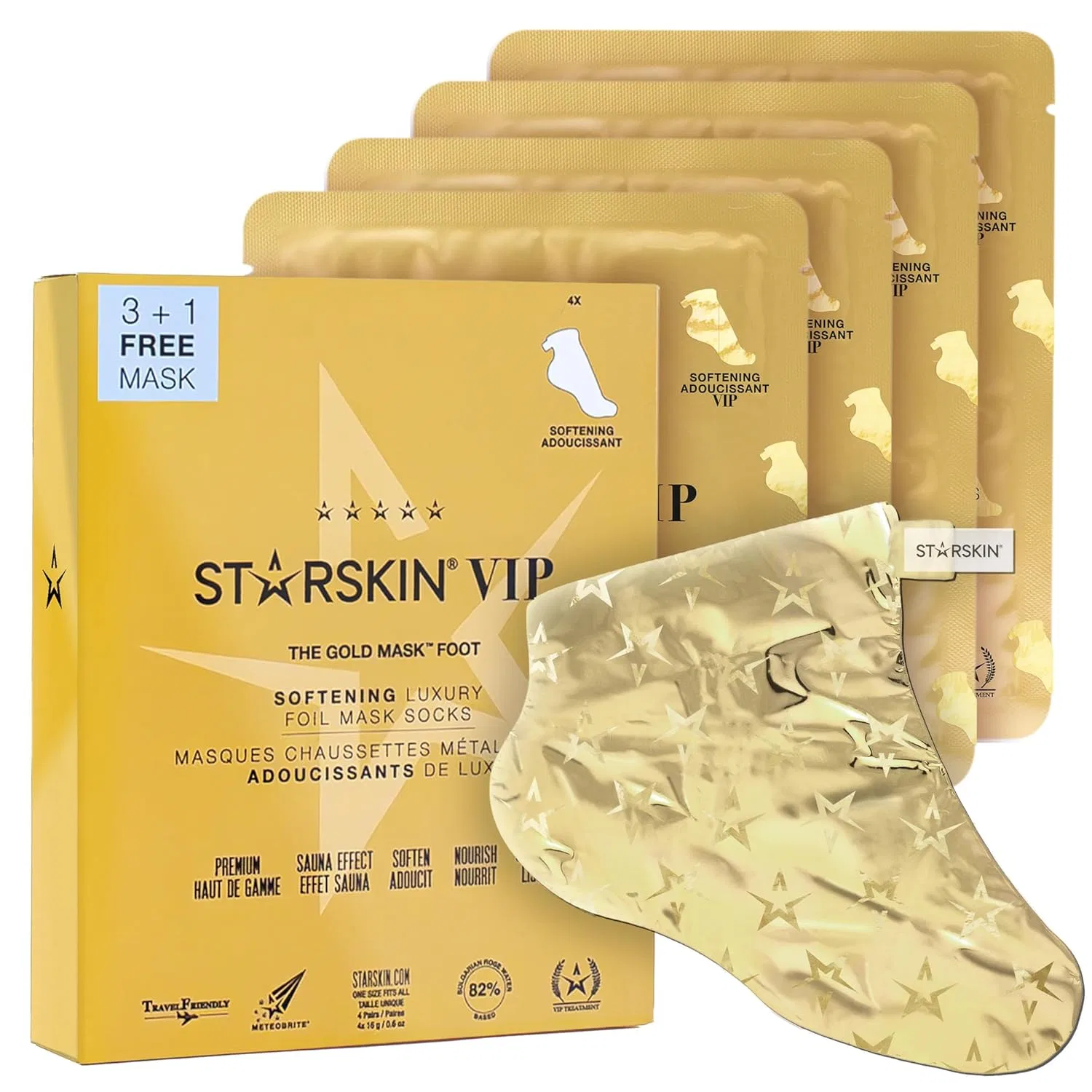 Золотая маска для ног STARSKIN VIP, 4 x 16 г Starskin