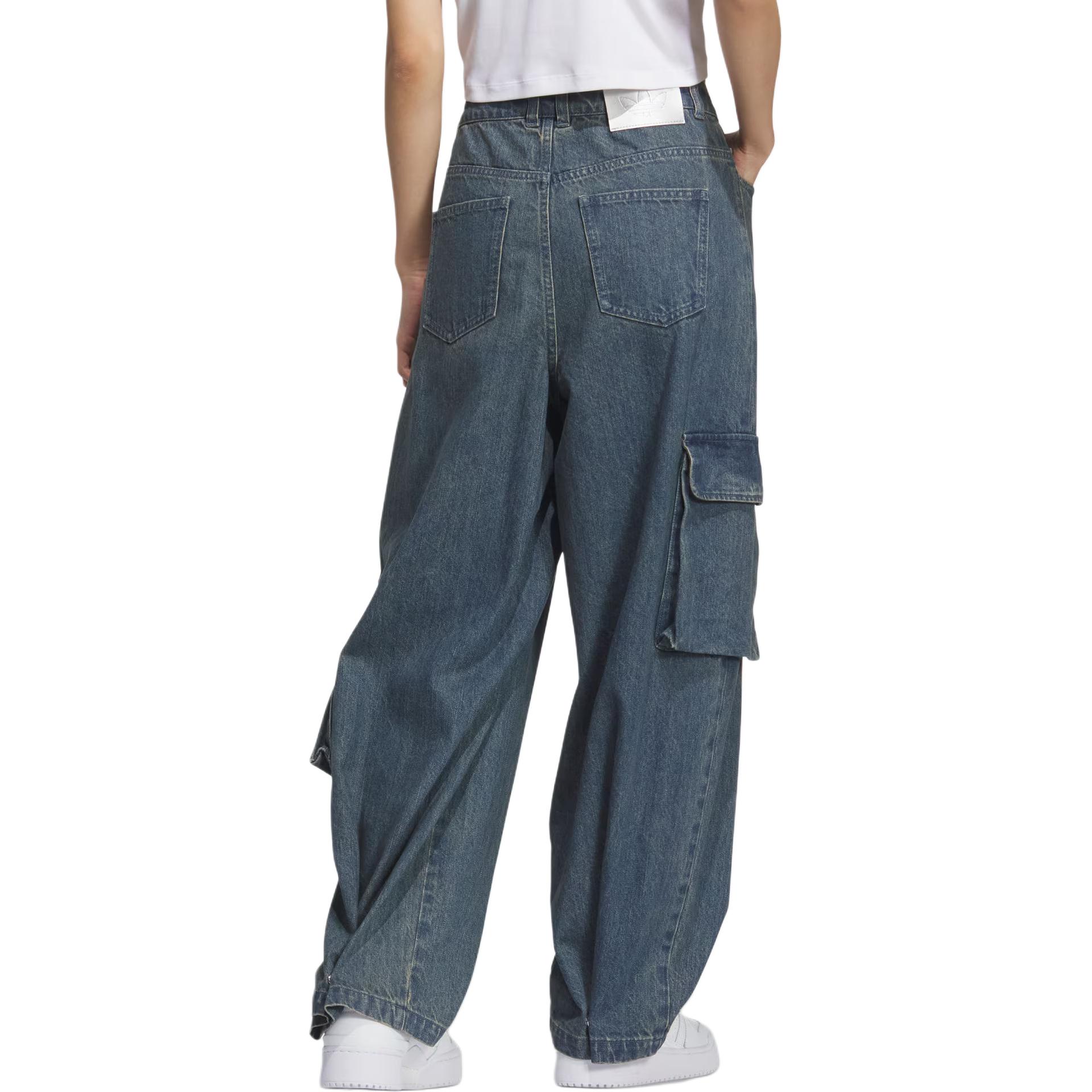 Мягкие джинсовые карго-джоггеры jeans women's Adidas Originals, зеленый — фото 3