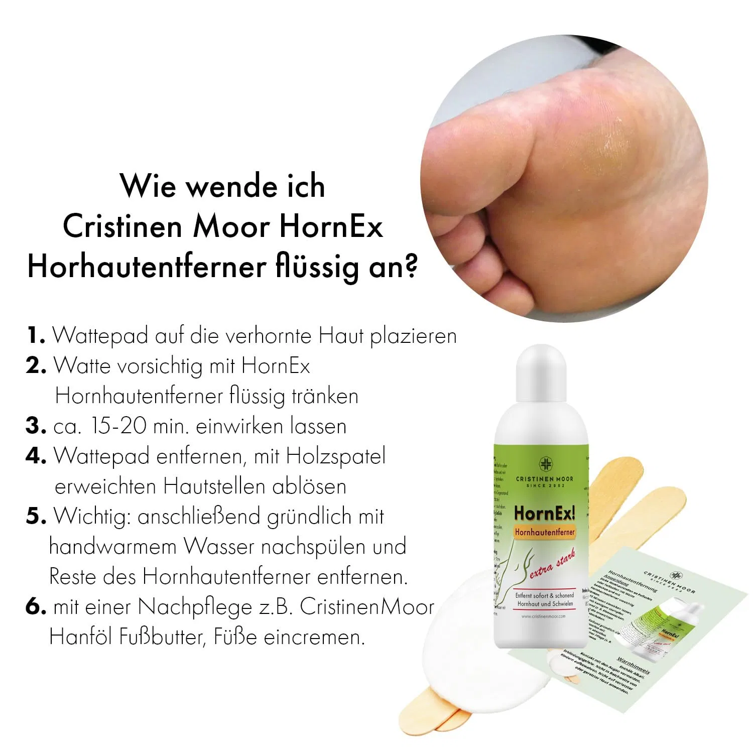 Набор для удаления мозолей «HornEx! Callus Remover Liquid» от Cristinen Moor ‎Cristinenmoor — фото 3