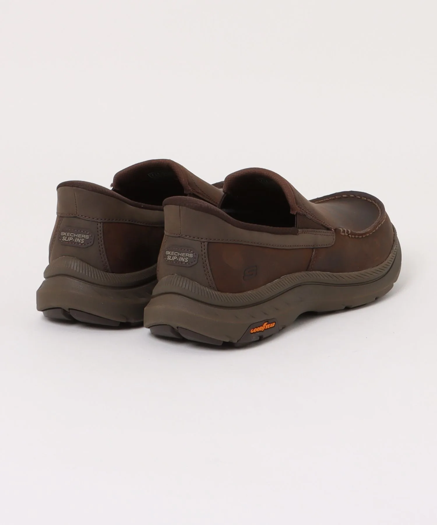 Мужские кроссовки из натуральной кожи Slip-ins Pollard-Osgood SKECHERS коричневые — фото 2