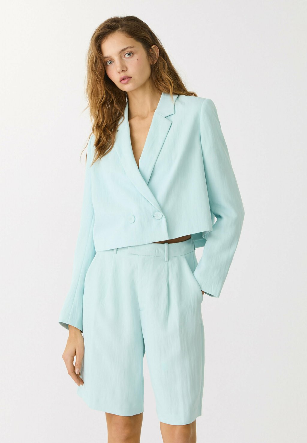 

Блейзер Stradivarius, бирюзовый