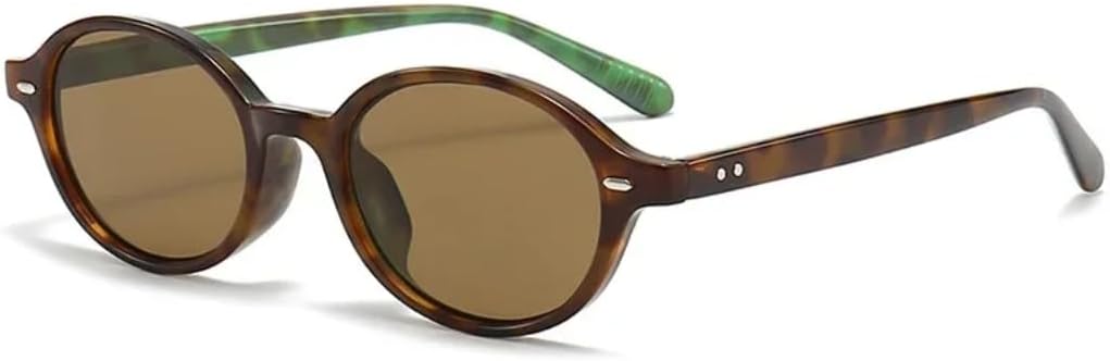 

Солнцезащитные очки с защитой UV400 | Маленькие овальные заклепки, цветные линзы | Для женщин и мужчин, для занятий спортом на открытом воздухе и вождения DSVIGF, Leopard Green