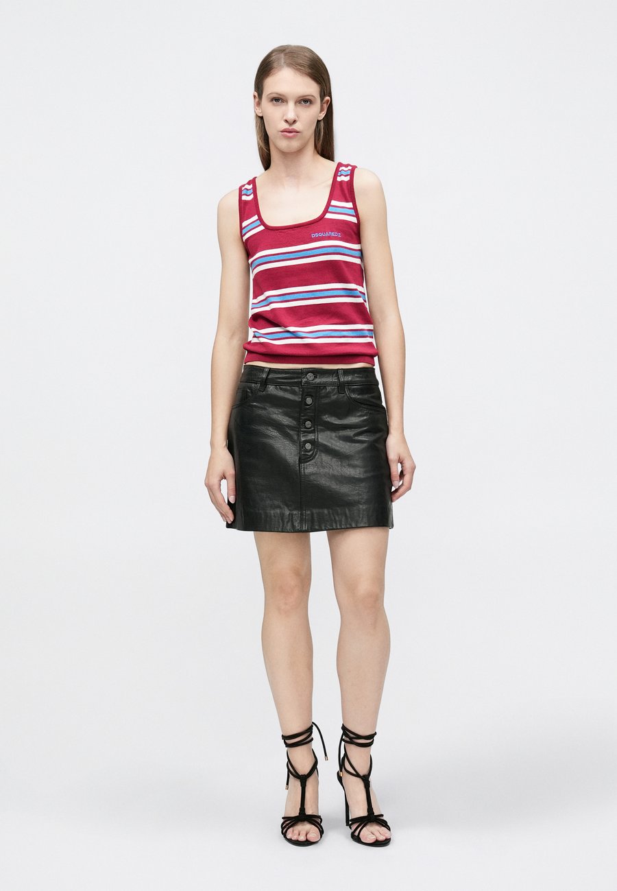 Топ Dsquared2 STRIPED TANK, Burgundy/Multi-Coloured — фото 2