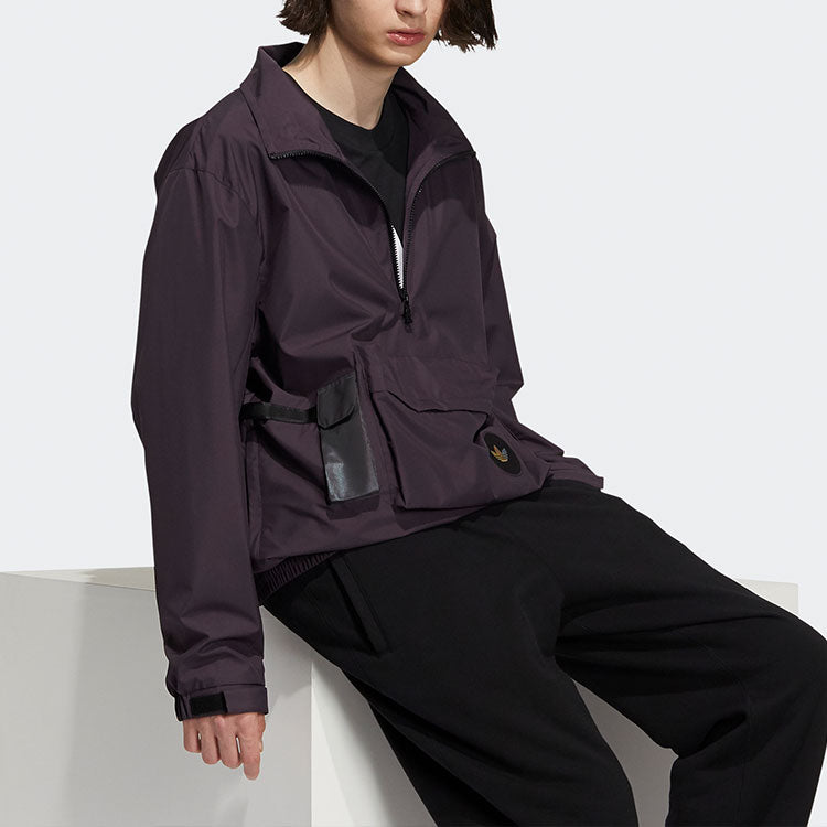 Куртка Men's adidas originals 3D Pocket Logo Outdoor Cardigan Woven Stand Collar Jacket Purple H58065 — фото 4