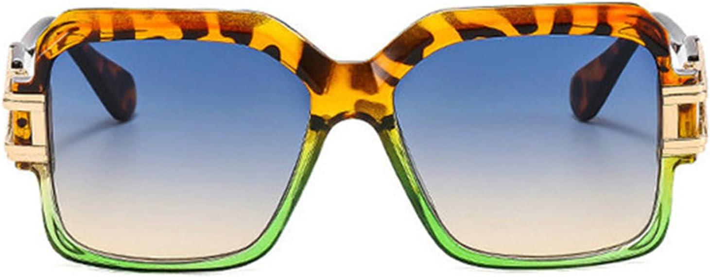 

Willochra Большие квадратные солнцезащитные очки для женщин, роскошные винтажные дизайнерские очки с защитой от УФ-излучения UV400, толстая оправа, женские солнцезащитные очки-маски F27, Blue Leopard