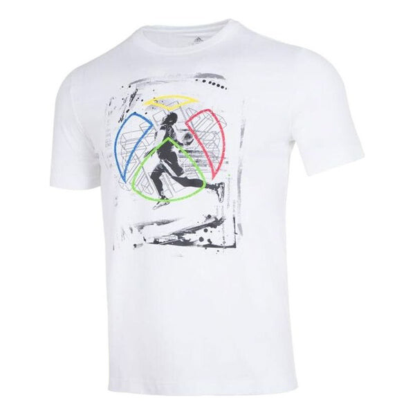 

Футболка adidas Casual Breathable Printing Round Neck Short Sleeve White, белый