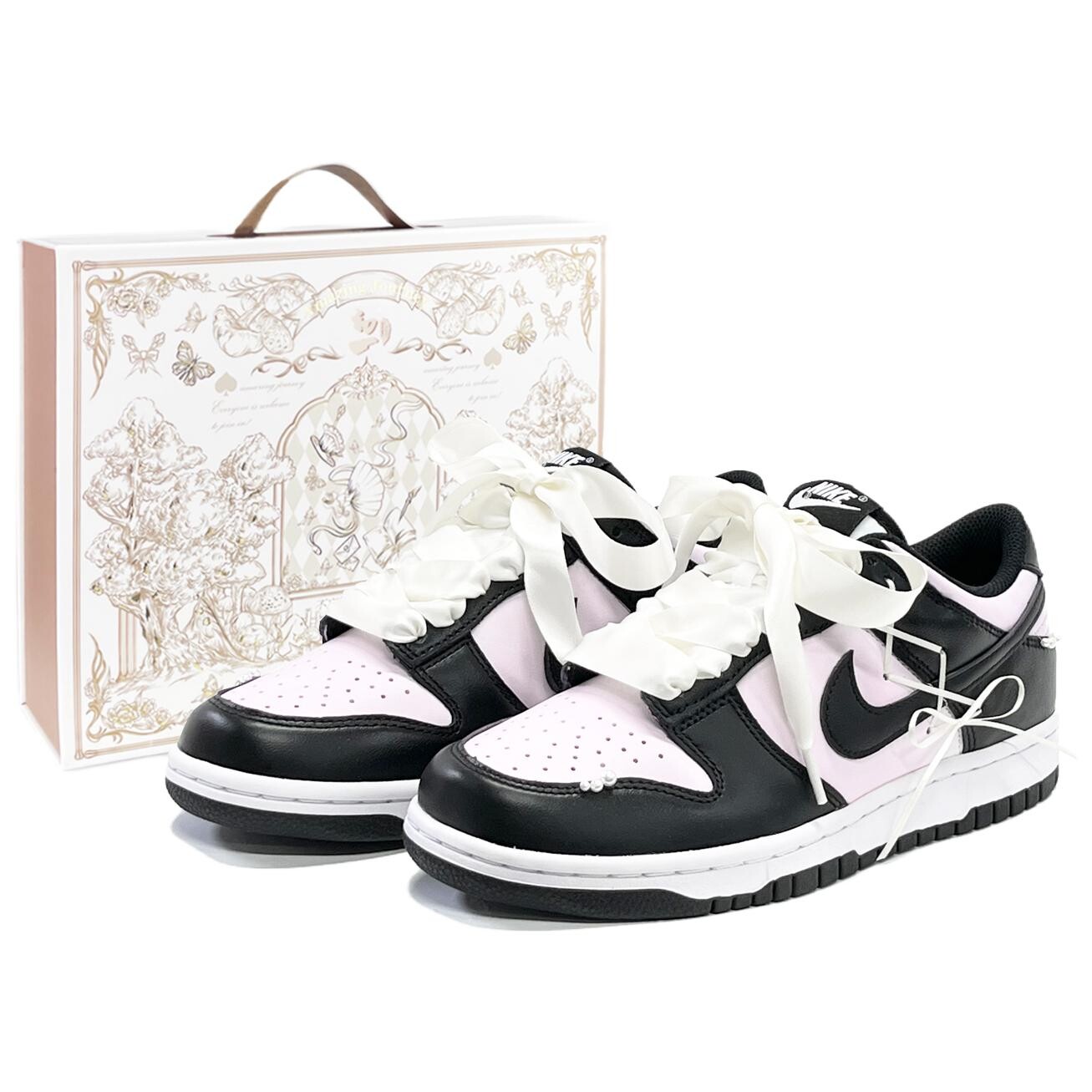 

Кроссовки Nike Dunk Skateboard Shoes Women's Low-Top Black Pink
