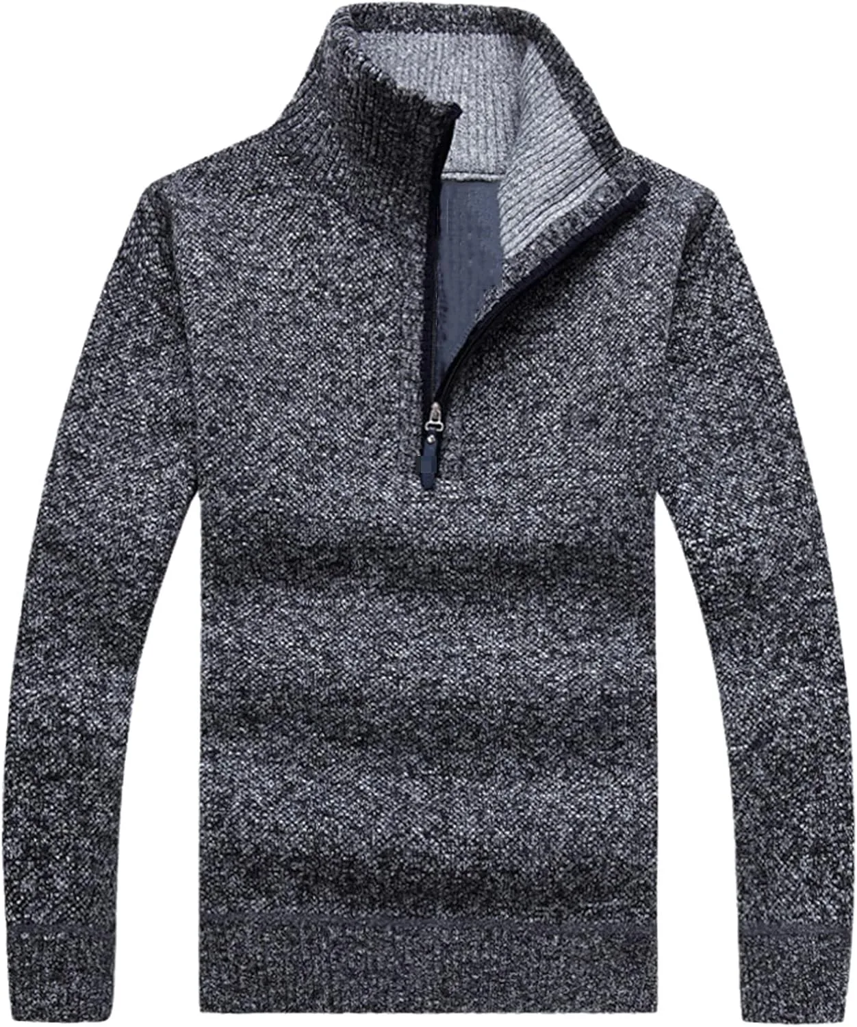 

Толстый теплый свитер Alloaone с воротником-стойкой и молнией на половину