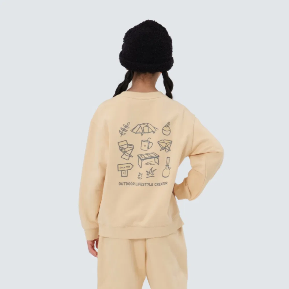 Детский графический свитшот цвета сливочного масла от Snowpeak Apparel Kids