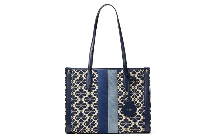 

Рыночная ткань с кожаной сумкой тоут, шоппер, сумка через плечо, дамская сумка Medium белый Kate Spade, Set (Bag+Dust Bag)