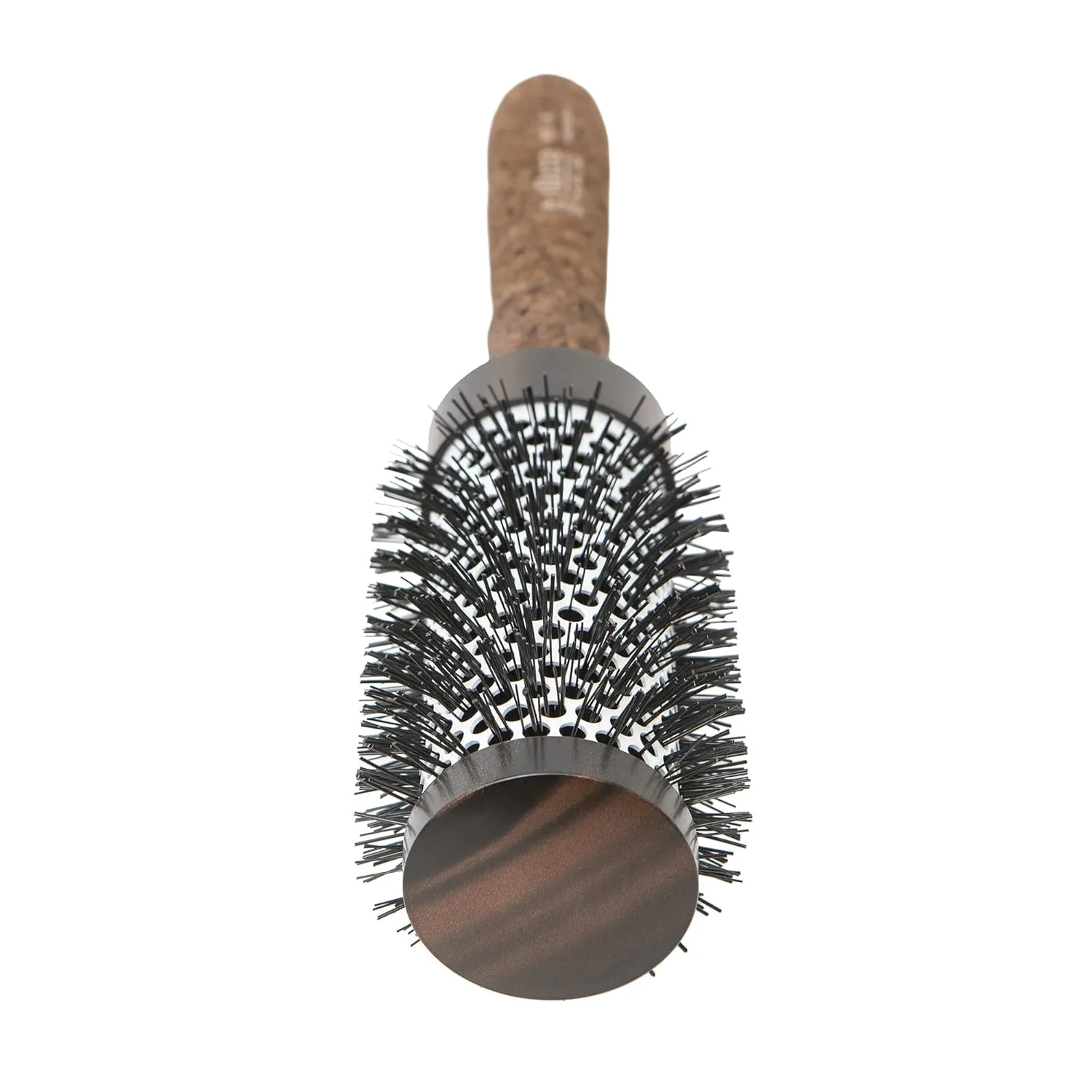 Керамическая круглая щетка Ibiza Hair (CC4-63mm) с углеродным волокном и нейлоновой щетиной, эргономичная пробковая ручка, термостойкая ионная технология для уменьшения пушистости и статики, придает объем — фото 2