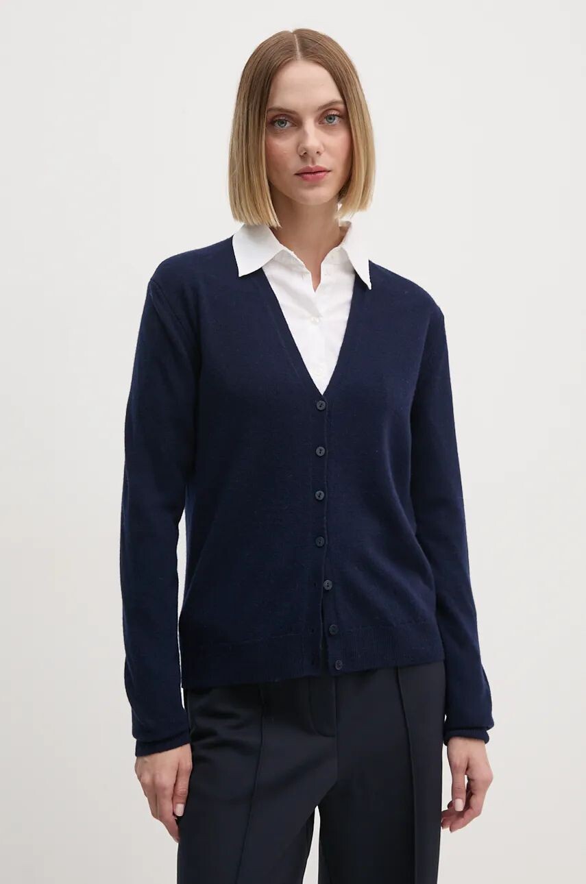 

Шерстяной кардиган United Colors of Benetton, темно-синий