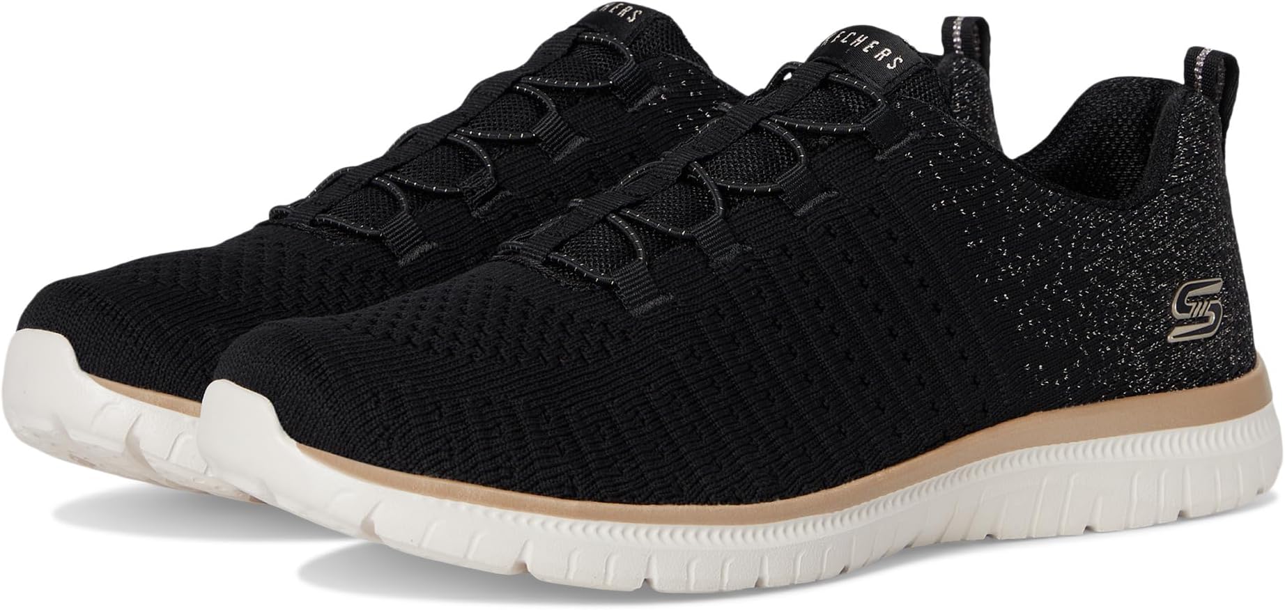 Кроссовки SKECHERS Women's Virtue Lucent, Black Rose Gold