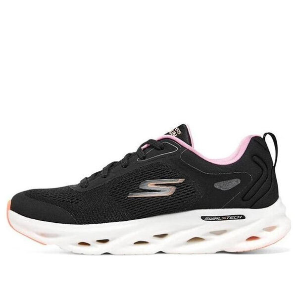 Кроссовки go run swirl tech 'black white pink' Skechers, черный