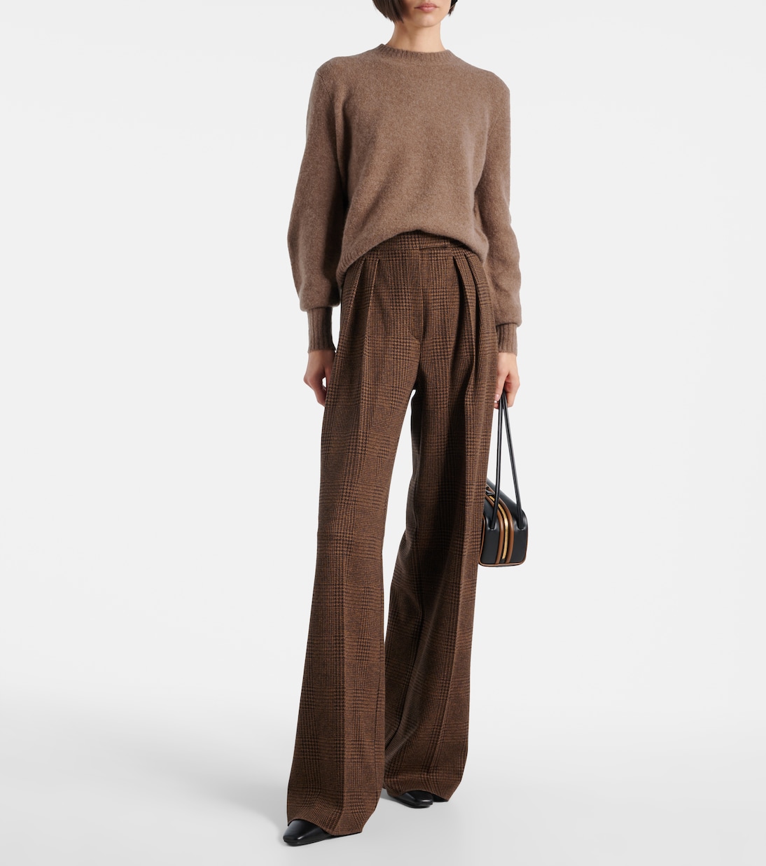 Широкие брюки понца из смесовой ткани хлопка и шерсти Max Mara, Prince Di Galles — фото 2