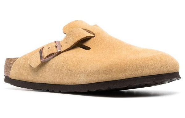 Тапочки boston suede leather narrow fit 'latte cream' Birkenstock, бежевый — фото 2