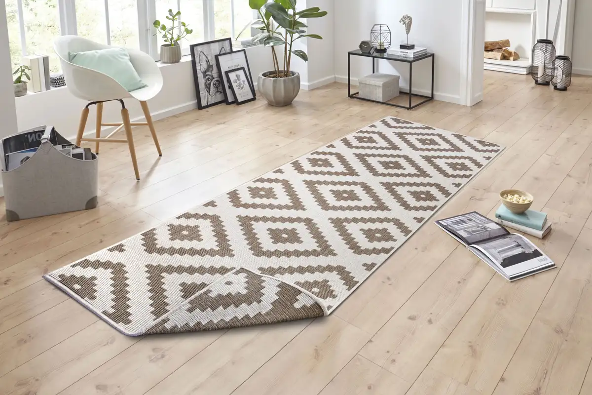 

Двусторонний ковер NORTHRUGS 80х250 см, цвет linen white