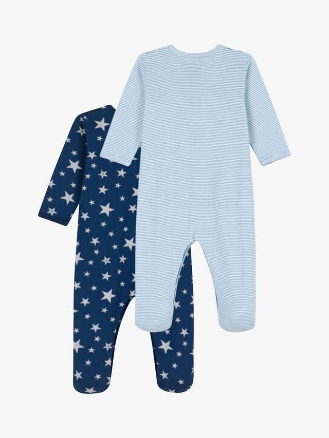 Детская пижама в тонкую полоску Petit Bateau, синий/разноцветный — фото 2