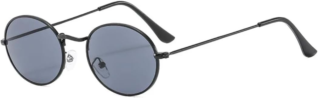 

Винтажные металлические овальные солнцезащитные очки для женщин, для активного отдыха, вождения, рыбалки, для мужчин, роскошные, с защитой от УФ-излучения UV400 TVTBBVV, Black Gray