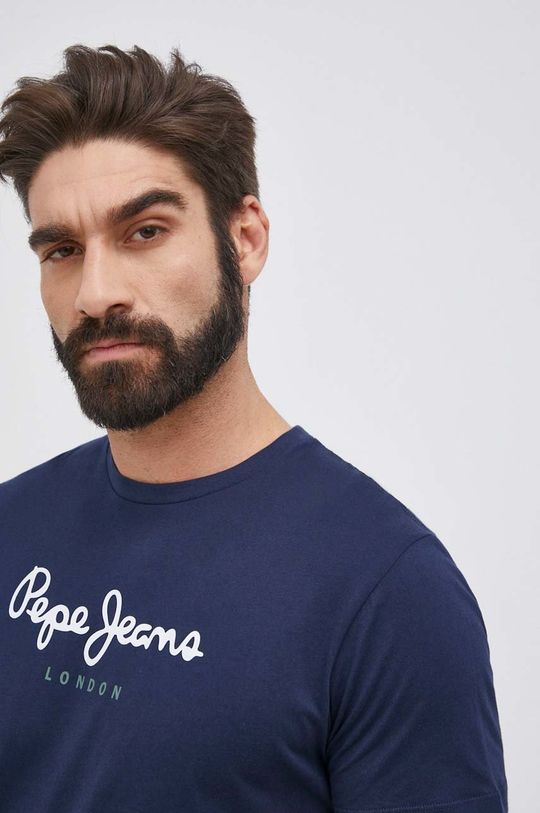 

Хлопковая футболка Eggo Pepe Jeans, темно-синий