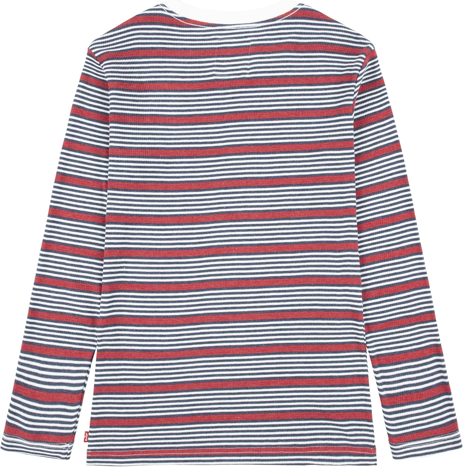 Рубашка с длинным рукавом и вафельным узором для мальчиков Levi's Boys, Bright White/Red Striped — фото 2