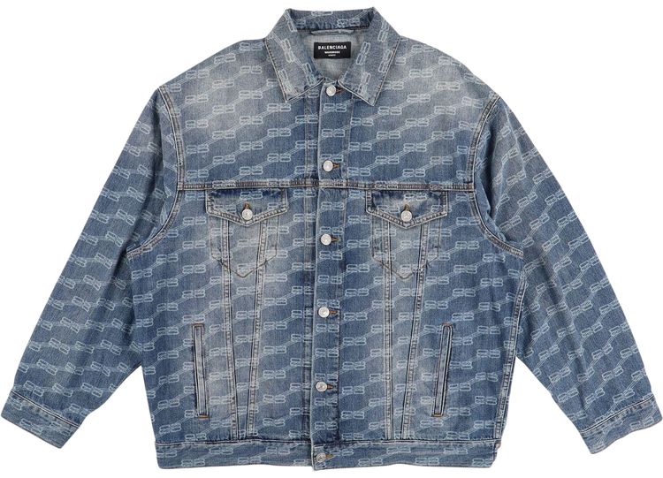 

Куртка Balenciaga All-Over BB Monogram Logo Denim Jacket 'Blue', синий