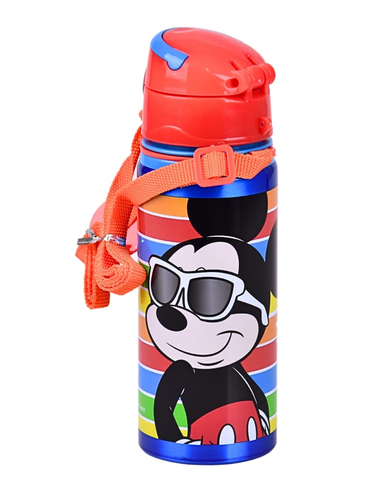 

Disney Mickey Mouse Алюминиевая бутылка для напитков с изображением Микки Мауса, откидной крышкой и ремешком для переноски, 600 мл, в разных цветах