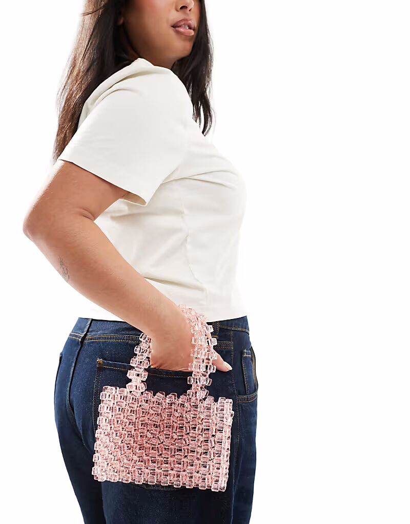 

Сумка-клатч ASOS DESIGN розового цвета с жемчугом