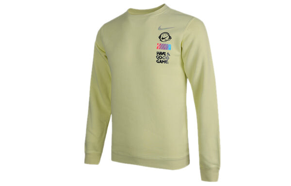 Толстовка Nike Sportswear Club Fleece Round Collar Male Orange Green, зеленый — фото 3