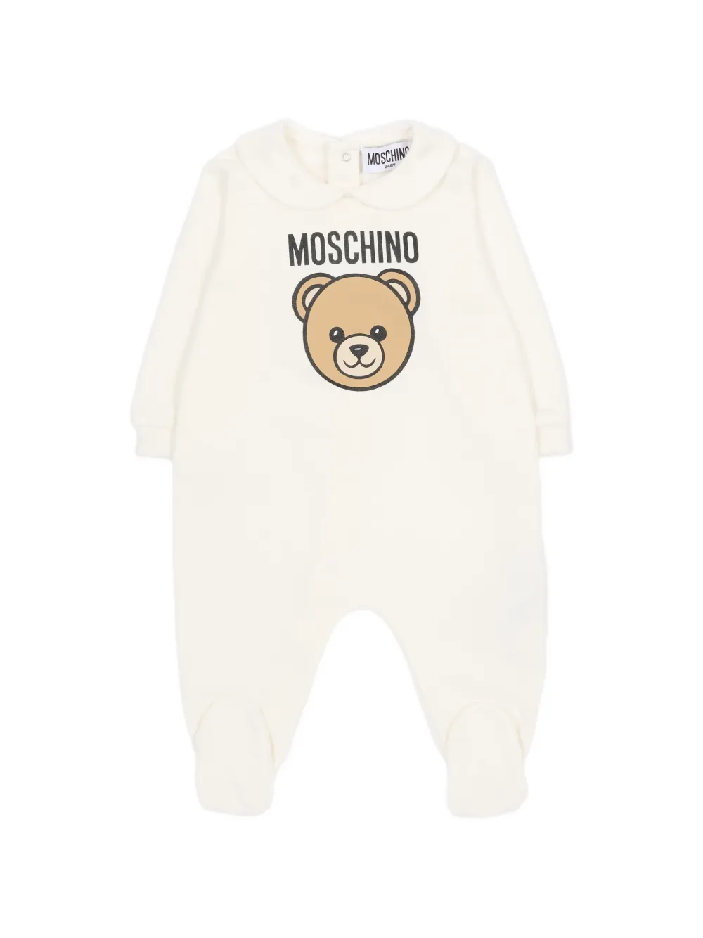 Комплект: чепчик-медвежонок и боди Moschino Kids, бежевый — фото 2