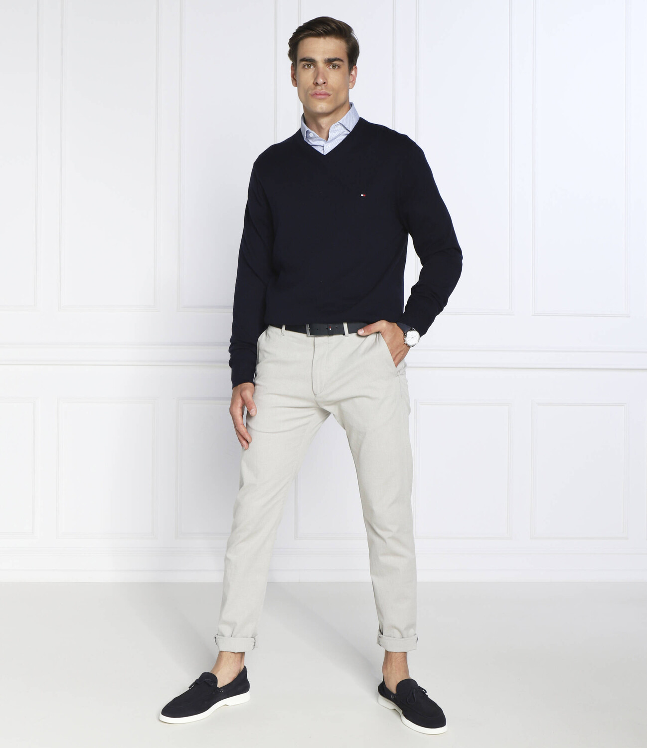 Свитер Tommy Hilfiger regular fit, темно-синий — фото 2