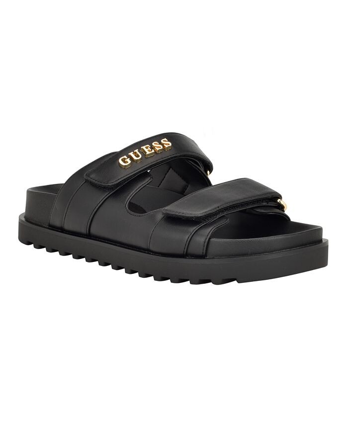 Женские тканевые сандалии Fabulon с двумя ремешками GUESS, цвет Black