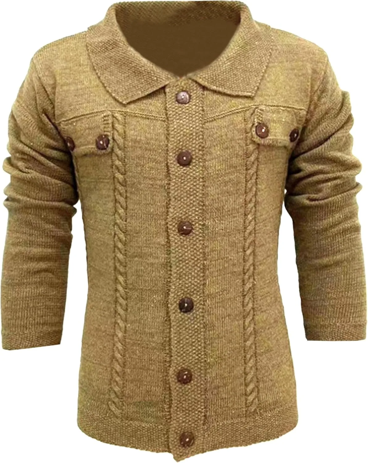 

Мужской кардиган с воротником-шалью, теплый, приталенный, на пуговицах Maiyifu-GJ