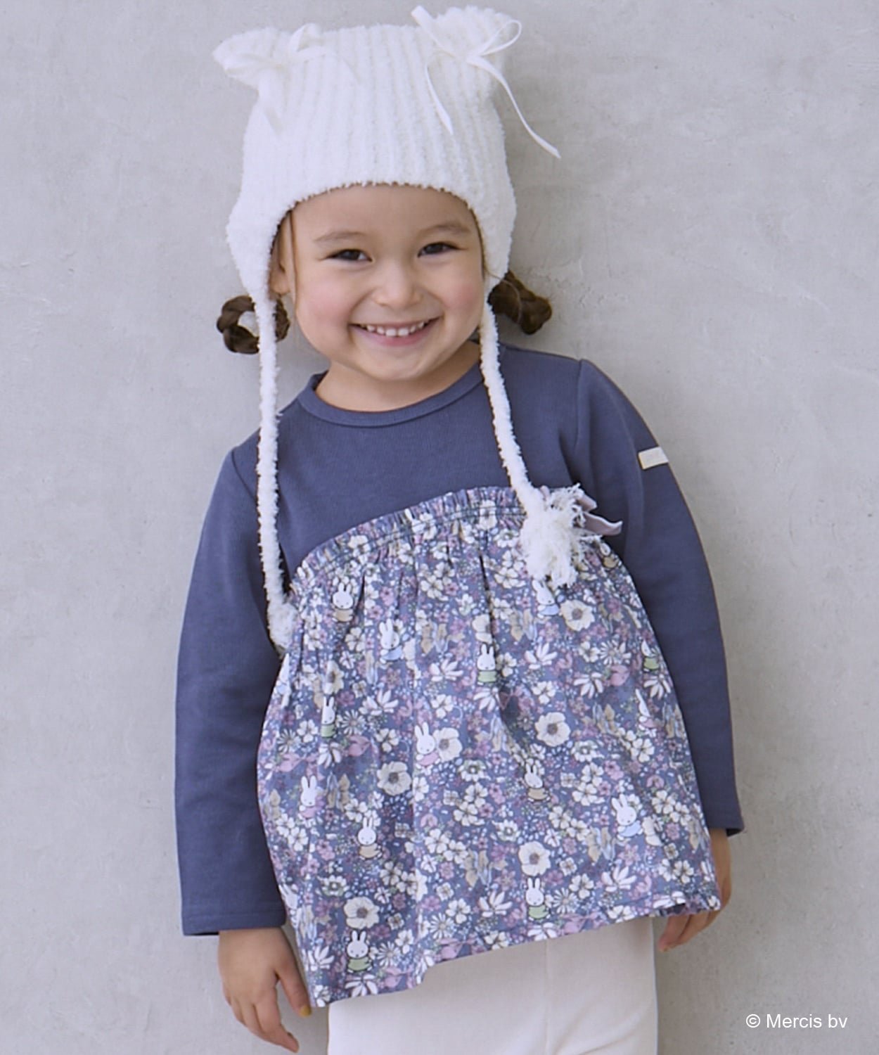 Туника для стыковки с цветочным рисунком Petit Main, navy blue