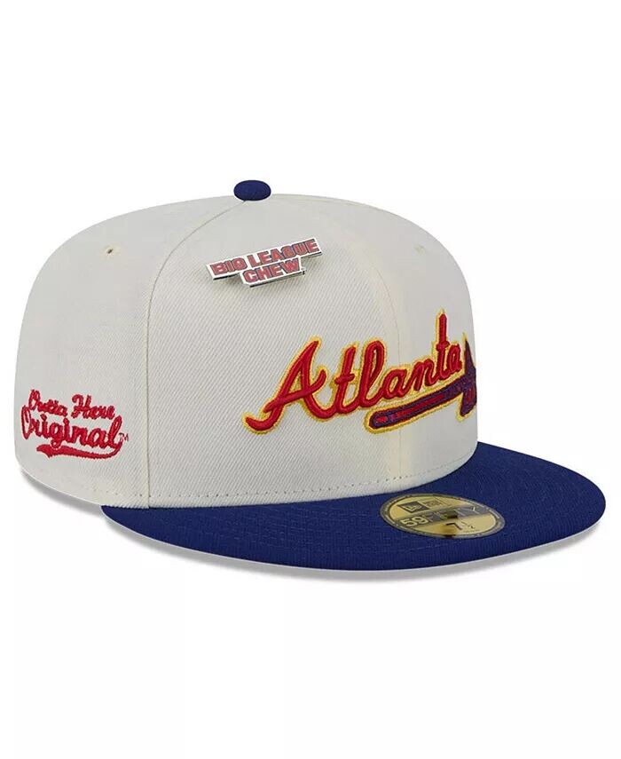 

Мужская белая облегающая шляпа Atlanta Braves Big League Chew Original 59FIFTY New Era, белый