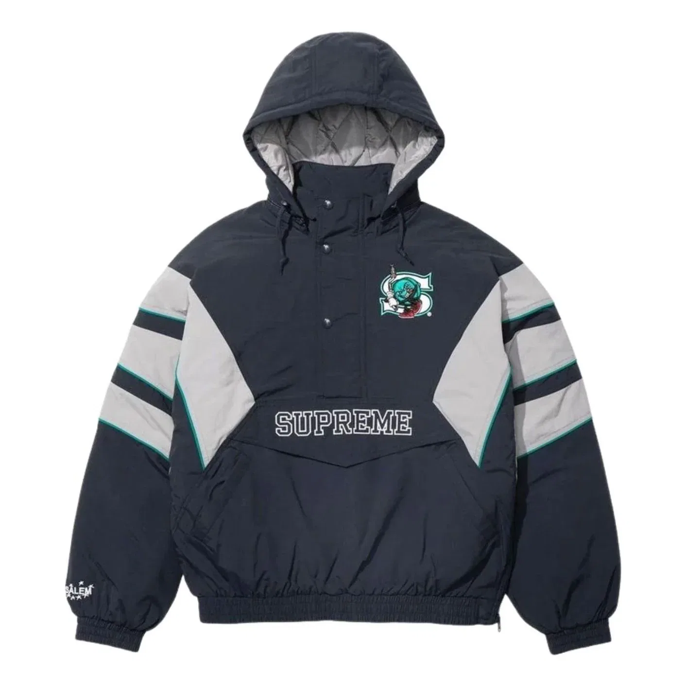 Куртка Supreme x SALEM SS26 Half Zip Stadium Jacket 'Navy' SUP-SS26-273-NVY, темно-синий