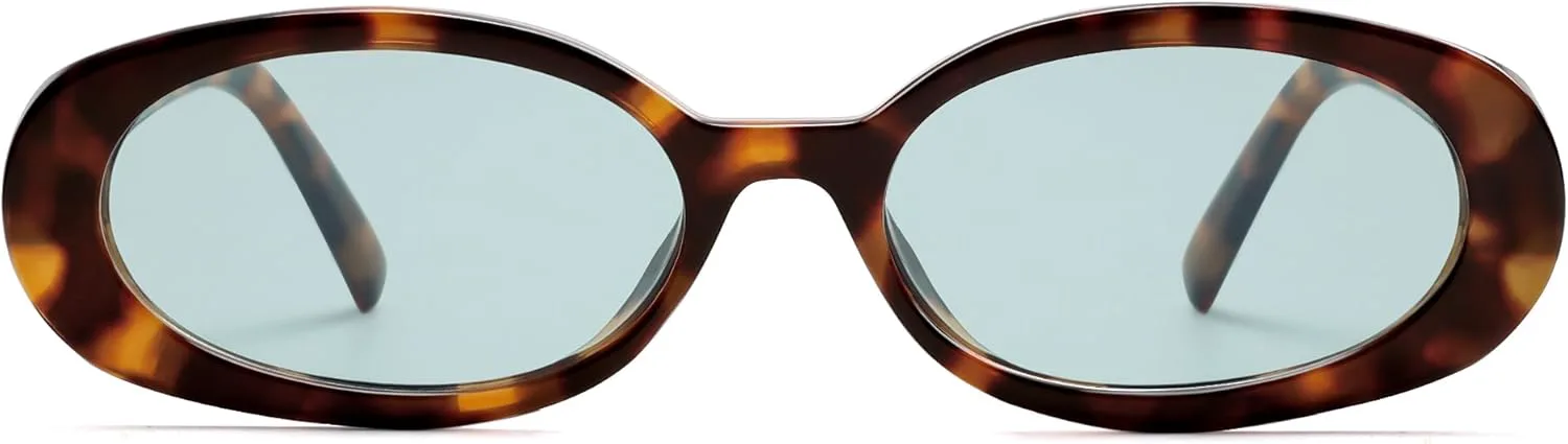 

Поляризованные ретро-солнцезащитные очки VANLINKER овальной формы для женщин и мужчин, маленький размер, стиль 90-х, VL9580, C19 Tortoise Shell Frame/Teal Green Lens