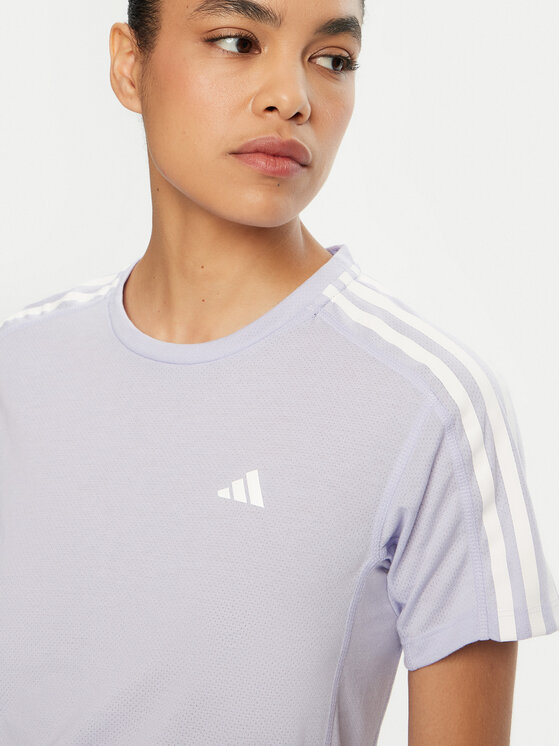 Техническая футболка стандартный крой Own the Run 3-Stripes JD2276 Adidas, фиолетовый — фото 4