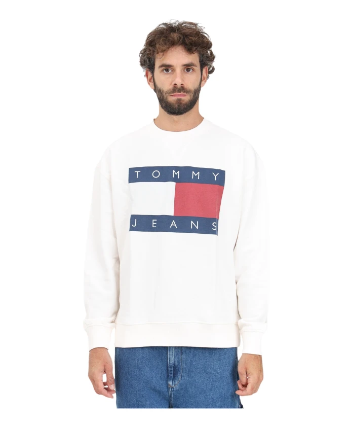 

Свитер с круглым вырезом в стиле casual осень зима Tommy Jeans, белый