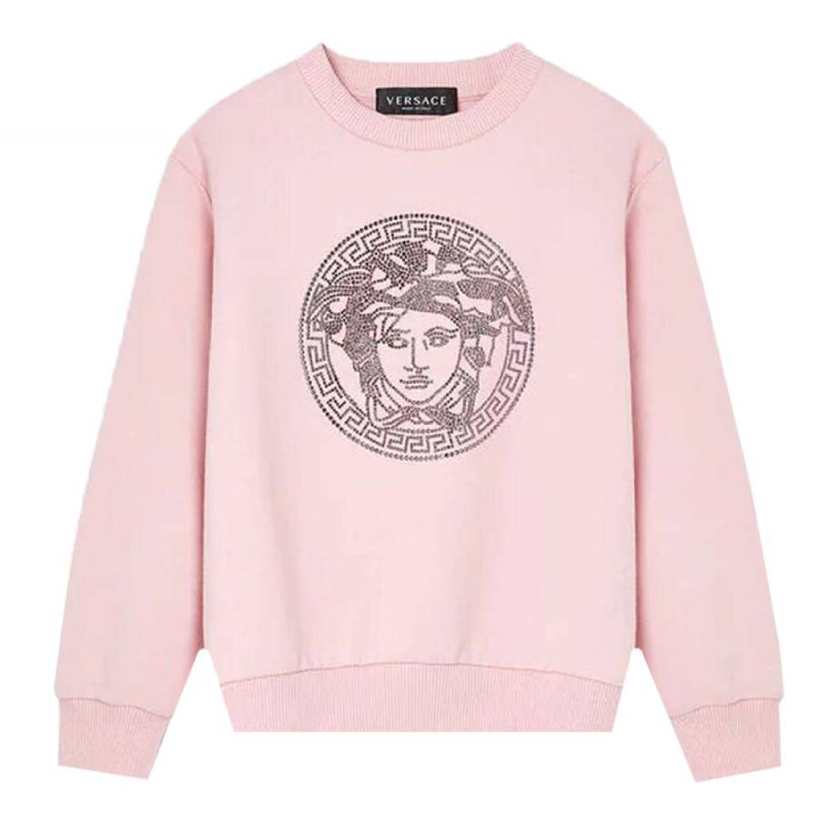 

Молодежный свитшот Versace Girls с декором Medusa Young Versace, розовый