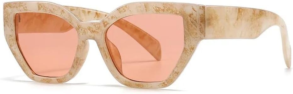 

LVTFCO Модные солнцезащитные очки «кошачий глаз» для женщин в стиле ретро, ​​женские фиолетовые солнцезащитные очки с защитой от УФ-излучения UV400 для мужчин, C4 Beige Pink