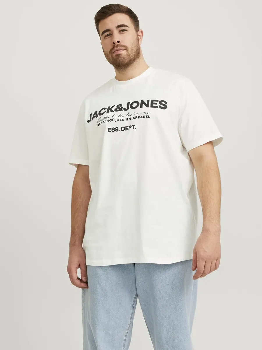 

Рубашка Jack & Jones PlusSize с короткими рукавами "JJGALE TEE SS O-NECK PLS", цвет Cloud Dancer