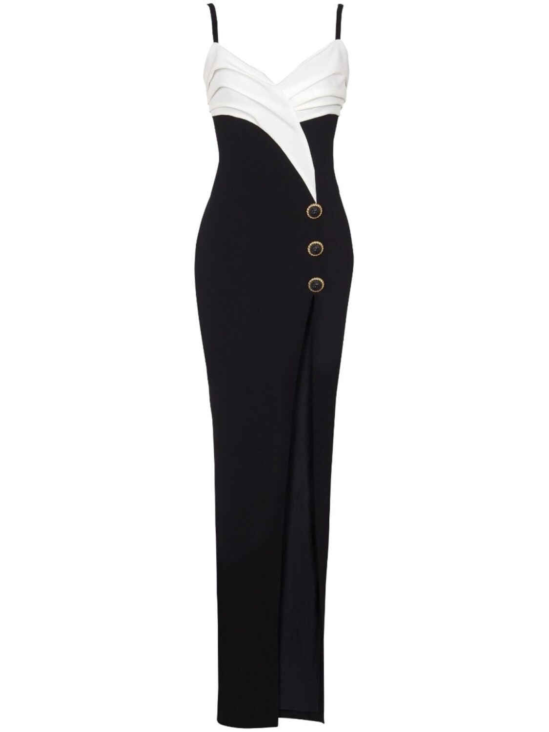 

Balmain платье макси в двух тонах, черный