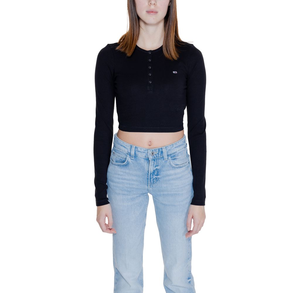 

Черные хлопковые топ и футболка Tommy Jeans