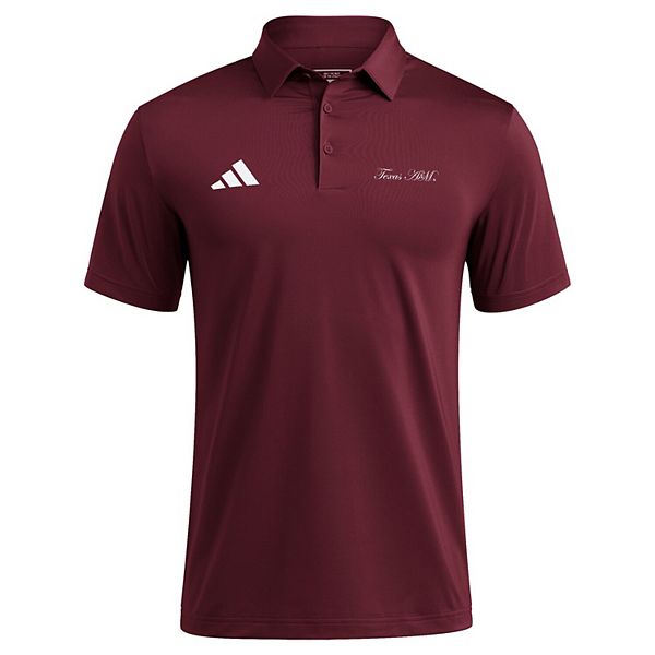 Мужская поло Texas A&M Aggies Ultimate 365 цвета марсала Adidas — фото 3