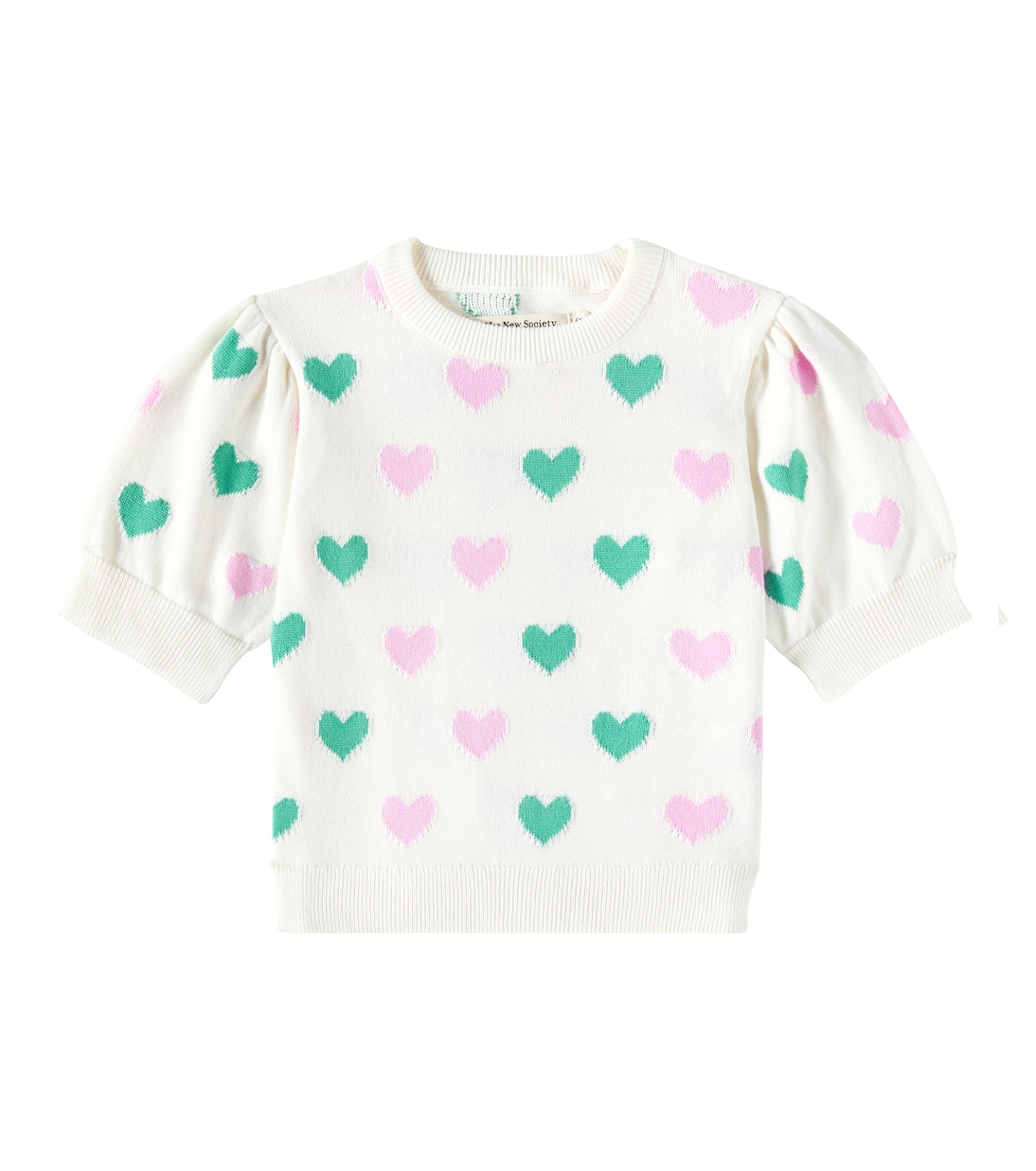 

Хлопковый топ с интарсией Oia The New Society, Love Motif Multicolor