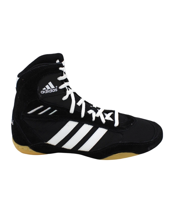 

Борцовские замшевые ботинки на шнуровке с резиновой подошвой Adidas, черный