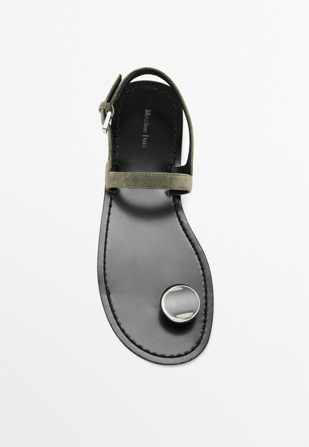 Сандалии SANDALS WITH METAL TOE DETAIL 11726550 Massimo Dutti, серо-коричневый — фото 4